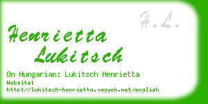 henrietta lukitsch business card